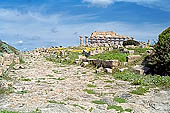 Selinunte the Acropolis. Remains of the magnificent temple C and temple D. 